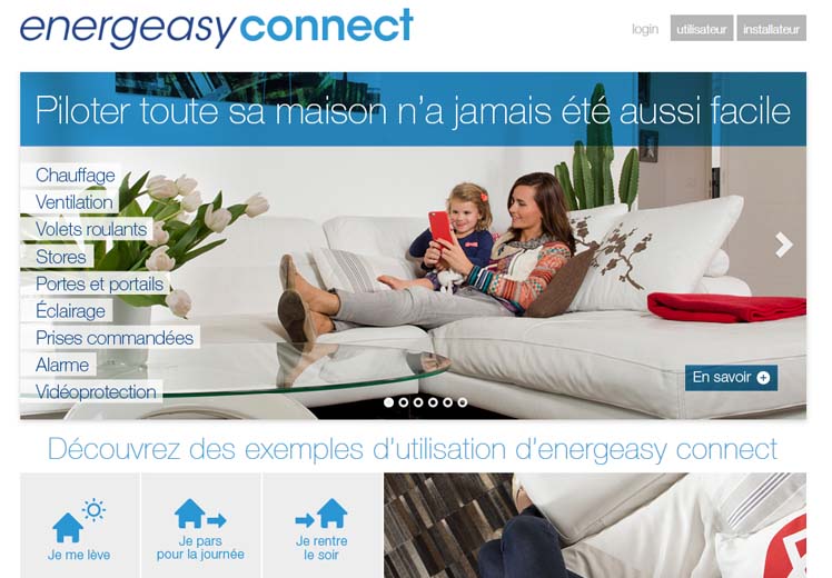 Capture d'écrans du site internet Energeasy Connect